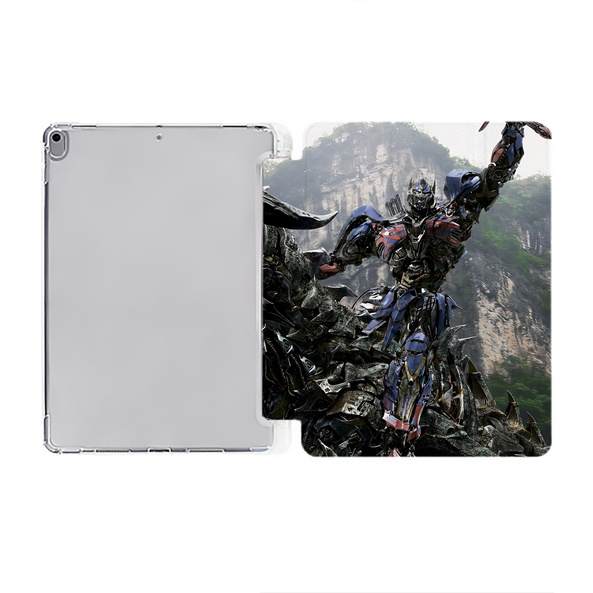 （画像用） Transformers トランスフォーマー IPad ケース ペン収納付き 三つ折りスタンド PUレザー×シリコン 対応機種9.5/10.5/10.9インチ